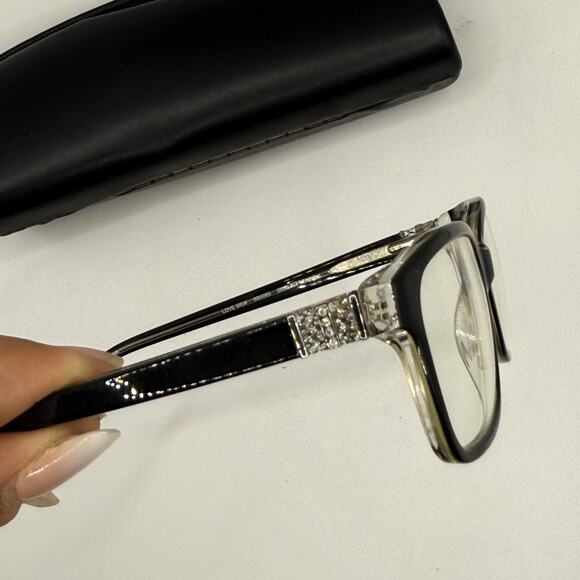 Bebe BB5085 038 Love Sick Jet Crystal Eyeglasses Black Clear Frame with Case - Picture 10 of 16